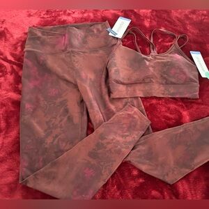 Marika Rust Tie-Dye Sports Bra and Leggings Set NEW. Size M